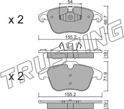 Trusting 691.7 - Brake Pad Set, disc brake autospares.lv