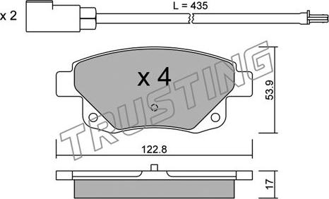 Trusting 697.0 - Brake Pad Set, disc brake autospares.lv