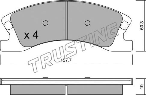 Trusting 642.0 - Brake Pad Set, disc brake autospares.lv