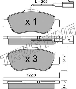 Trusting 654.1 - Brake Shoe Set autospares.lv