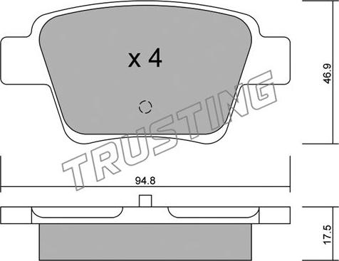 Trusting 655.0 - Brake Pad Set, disc brake autospares.lv