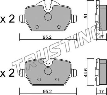 Trusting 657.0 - Brake Pad Set, disc brake autospares.lv