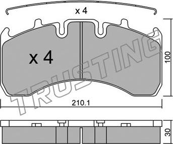 Trusting 666.0 - Brake Pad Set, disc brake autospares.lv