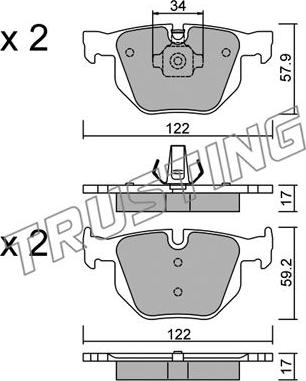 Trusting 660.4 - Brake Pad Set, disc brake autospares.lv