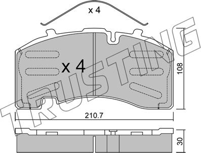 Trusting 668.0 - Brake Pad Set, disc brake autospares.lv