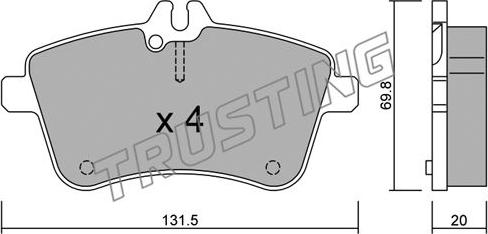 Trusting 663.0 - Brake Pad Set, disc brake autospares.lv