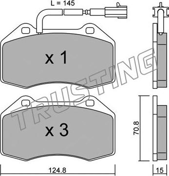 Trusting 667.1 - Brake Pad Set, disc brake autospares.lv