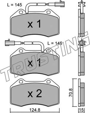 Trusting 667.2 - Brake Pad Set, disc brake autospares.lv