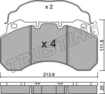 Trusting 604.0 - Brake Pad Set, disc brake autospares.lv