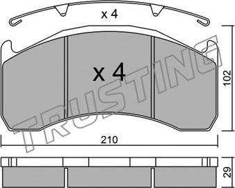 Trusting 608.0 - Brake Shoe Set autospares.lv