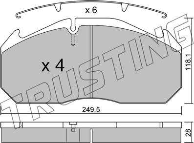 Trusting 602.0 - Brake Shoe Set autospares.lv