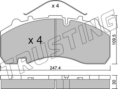 Trusting 612.0 - Brake Shoe Set autospares.lv