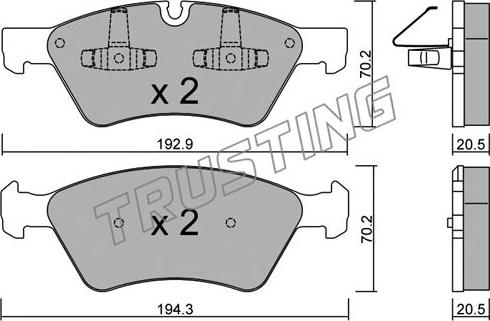 Trusting 686.0 - Brake Pad Set, disc brake autospares.lv