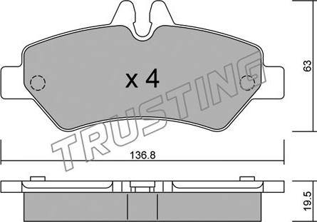 Trusting 688.0 - Brake Pad Set, disc brake autospares.lv