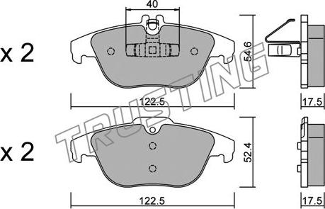 Trusting 682.2 - Brake Pad Set, disc brake autospares.lv