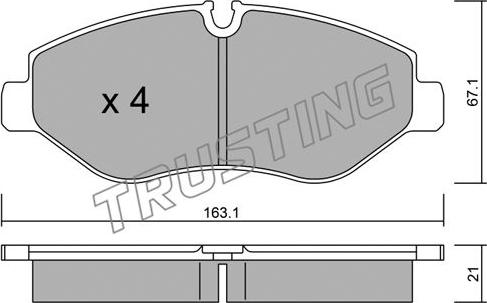 Trusting 687.0 - Brake Pad Set, disc brake autospares.lv