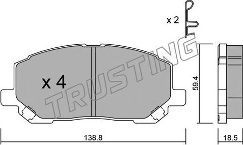 Trusting 632.0 - Brake Pad Set, disc brake autospares.lv