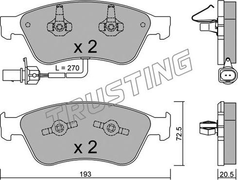 Trusting 678.0 - Brake Pad Set, disc brake autospares.lv