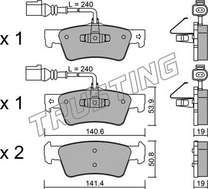 Trusting 677.0 - Brake Pad Set, disc brake autospares.lv