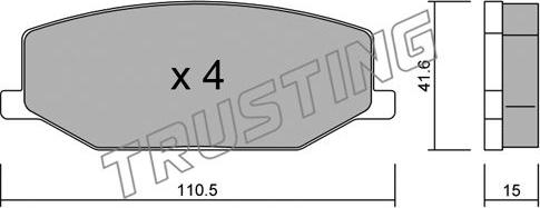 Trusting 099.0 - Brake Pad Set, disc brake autospares.lv