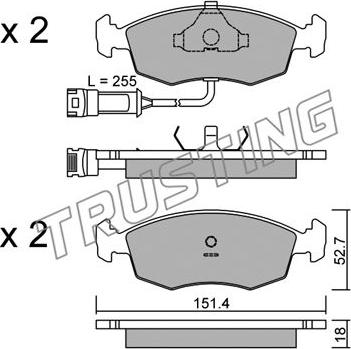 Trusting 096.0 - Brake Pad Set, disc brake autospares.lv