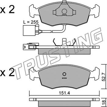 Trusting 096.1 - Brake Pad Set, disc brake autospares.lv