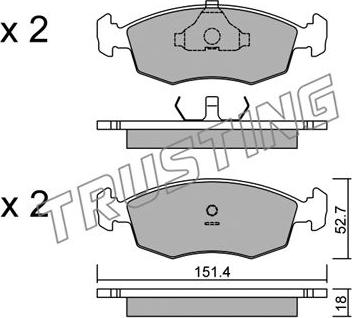 Trusting 096.2 - Brake Pad Set, disc brake autospares.lv