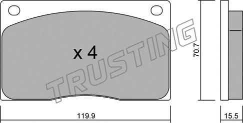 Trusting 091.0 - Brake Pad Set, disc brake autospares.lv