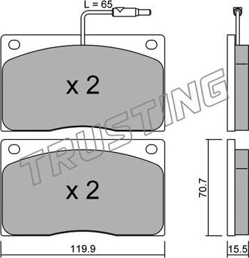 Trusting 091.1 - Brake Pad Set, disc brake autospares.lv