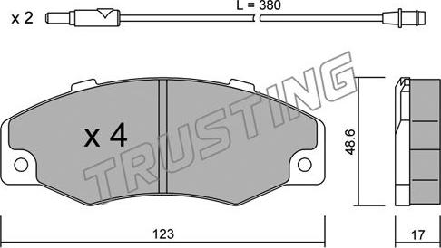 Trusting 098.0 - Brake Pad Set, disc brake autospares.lv