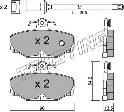 Trusting 097.0W - Brake Pad Set, disc brake autospares.lv