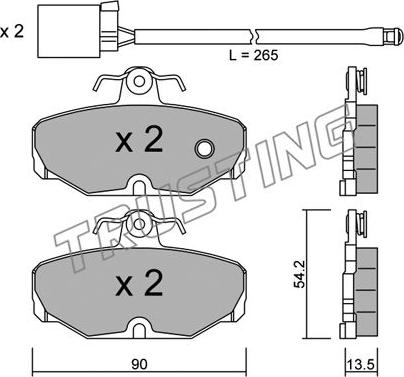 Trusting 097.1W - Brake Pad Set, disc brake autospares.lv