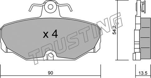 Trusting 097.2 - Brake Pad Set, disc brake autospares.lv