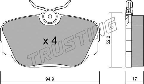 Trusting 044.0 - Brake Pad Set, disc brake autospares.lv