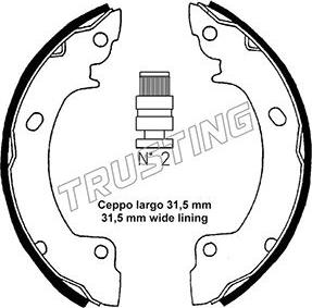 Trusting 046.200 - Brake Shoe Set autospares.lv