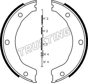 Trusting 040.158K - Brake Shoe Set, parking brake autospares.lv