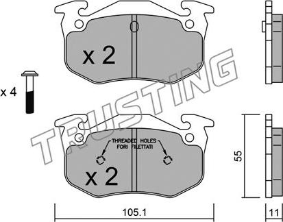 Trusting 040.1 - Brake Pad Set, disc brake autospares.lv