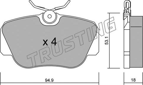 Trusting 043.0 - Brake Pad Set, disc brake autospares.lv