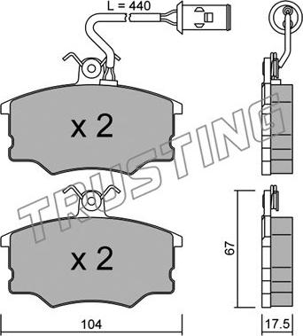 Trusting 055.1 - Brake Pad Set, disc brake autospares.lv