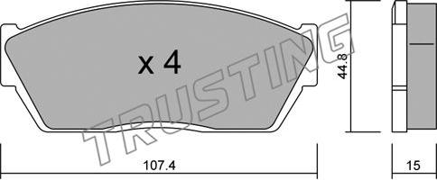 Trusting 056.0 - Brake Pad Set, disc brake autospares.lv