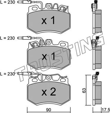 Trusting 051.0 - Brake Pad Set, disc brake autospares.lv