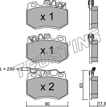 Trusting 051.1 - Brake Pad Set, disc brake autospares.lv