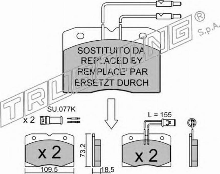 Trusting 0531 - Brake Pad Set, disc brake autospares.lv