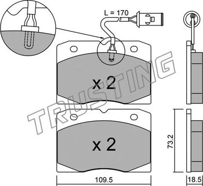 Trusting 053.2 - Brake Pad Set, disc brake autospares.lv