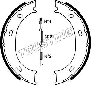 Trusting 052.126K - Brake Shoe Set, parking brake autospares.lv