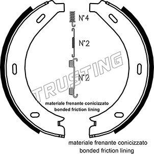 Trusting 052.123K - Brake Shoe Set, parking brake autospares.lv