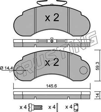 Trusting 057.1 - Brake Pad Set, disc brake autospares.lv