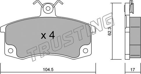Trusting 064.0 - Brake Pad Set, disc brake autospares.lv