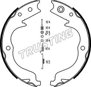 Trusting 064.180K - Brake Shoe Set, parking brake autospares.lv