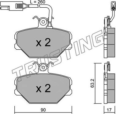 Trusting 061.1 - Brake Pad Set, disc brake autospares.lv